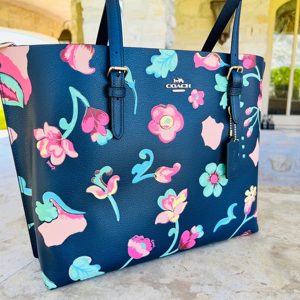 Coach Floral Large Mollie tote handbag purse NWT Authentic - Picture 5 of 7